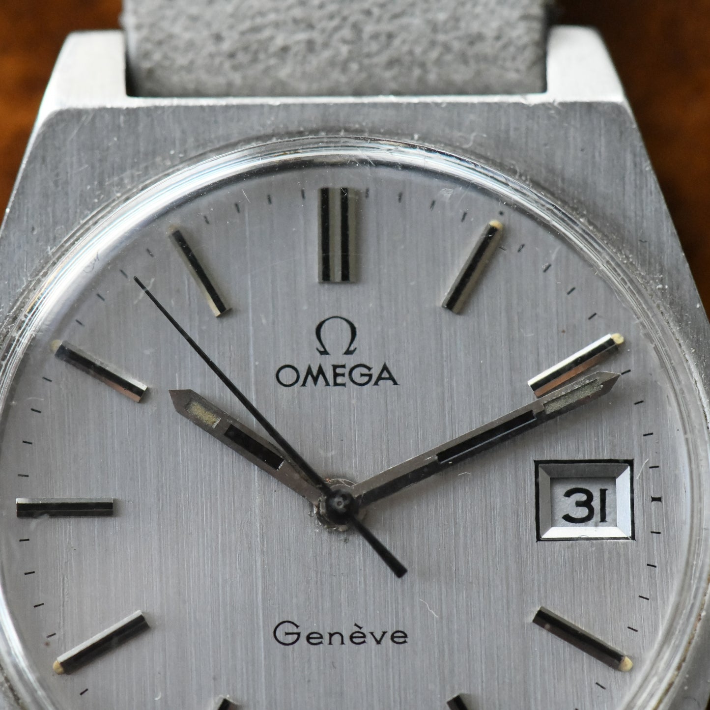 Omega Genève 136.049 Slate Grey Manual Wind 1972 Men's Watch 35mm Cal 613