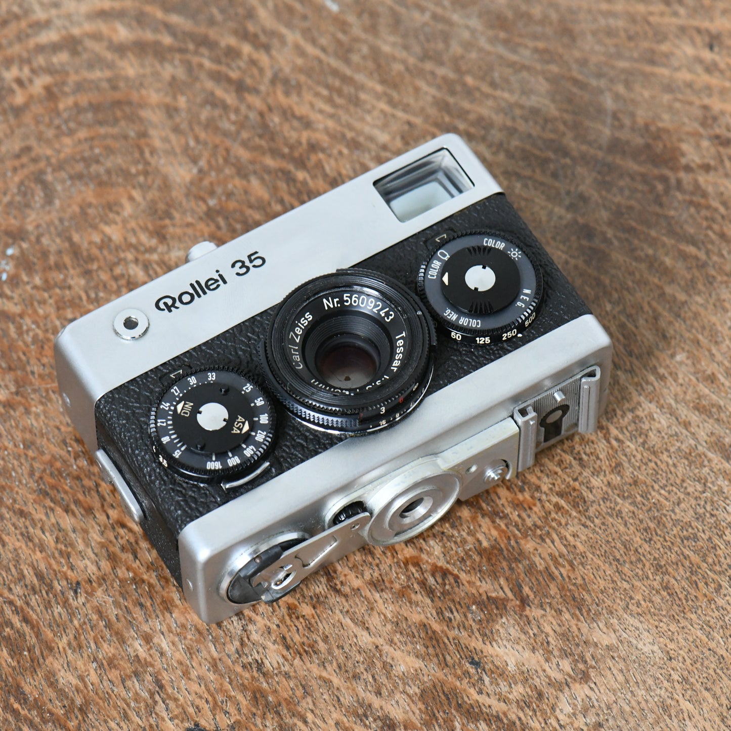 Rollei 35 Silver Chrome 35mm Film Camera w/ 40mm f/3.5 Tessar Zeiss Lens