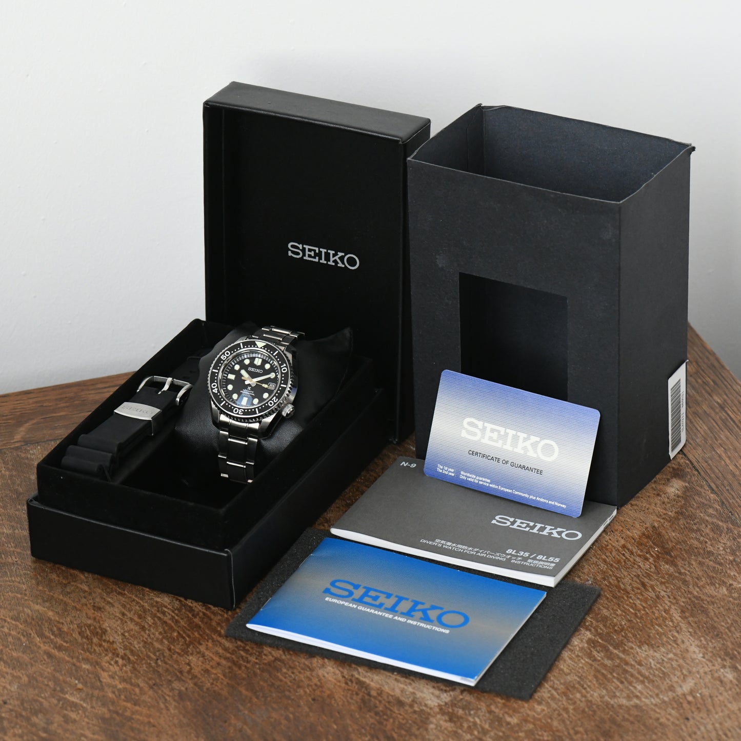 Seiko Marine Master 300m SLA021J1 Black Dial Cal.8L35 Diver Watch Boxed & Papers