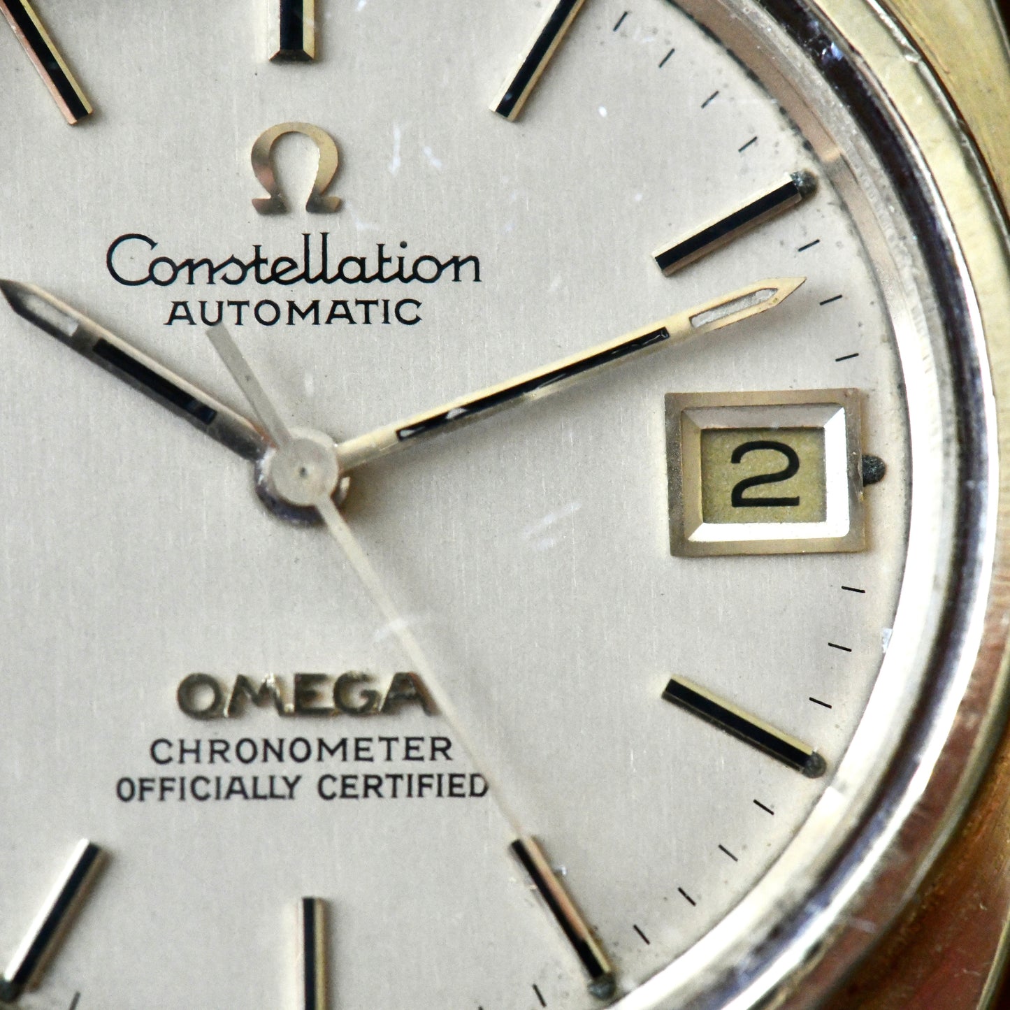 Omega Constellation Automatic Chronometer Gold Plate C Shape Bricks Cal 1012
