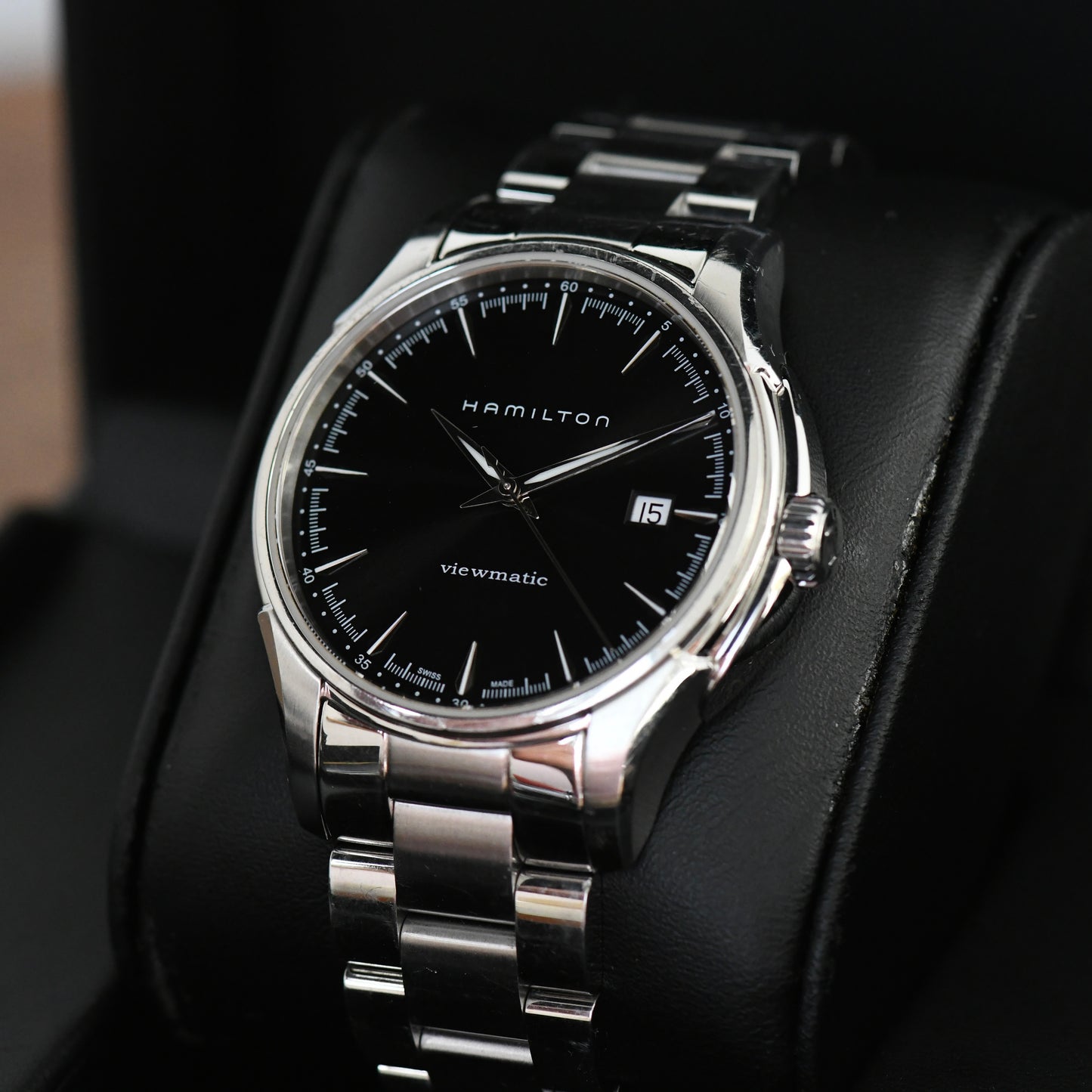 Hamilton Jazzmaster Viewmatic 40mm Automatic Black Dial Watch Boxed & Papers