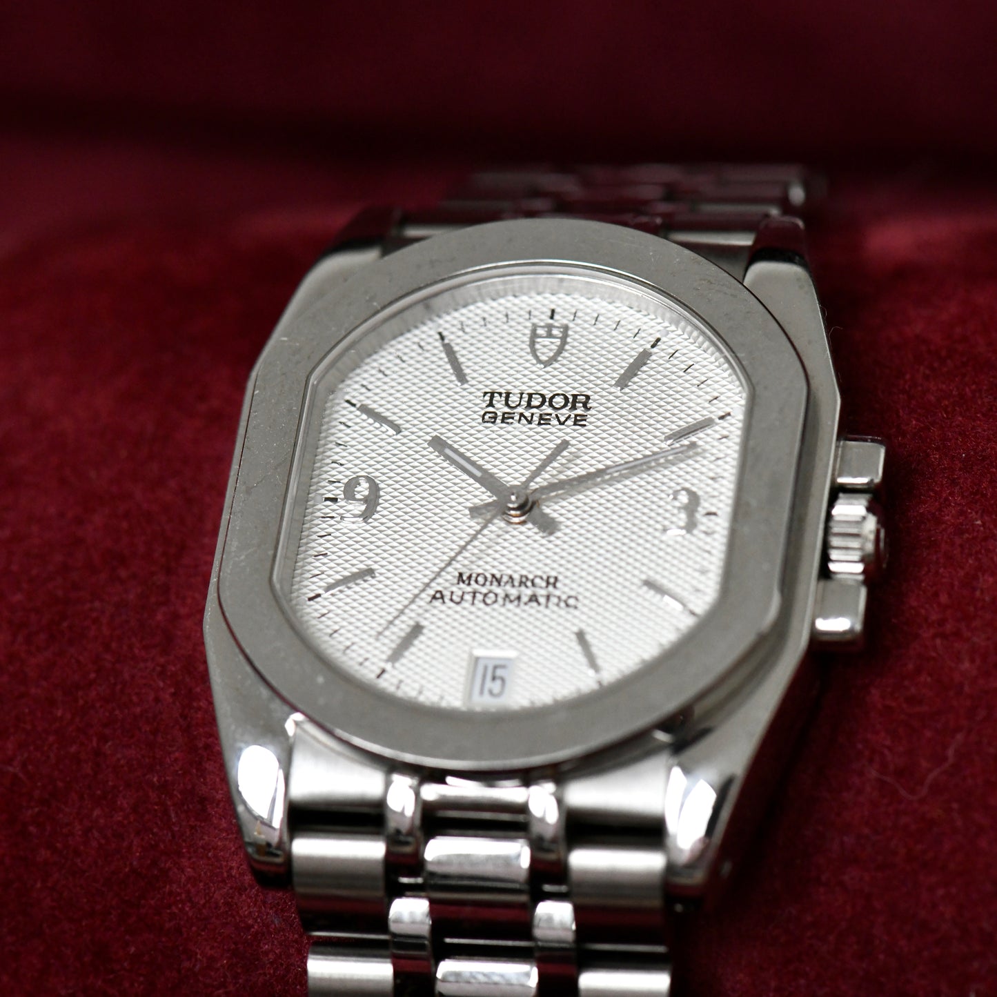 Tudor Rolex Monarch Automatic Date Silver Dial 33110 Full Set Boxed & Papers
