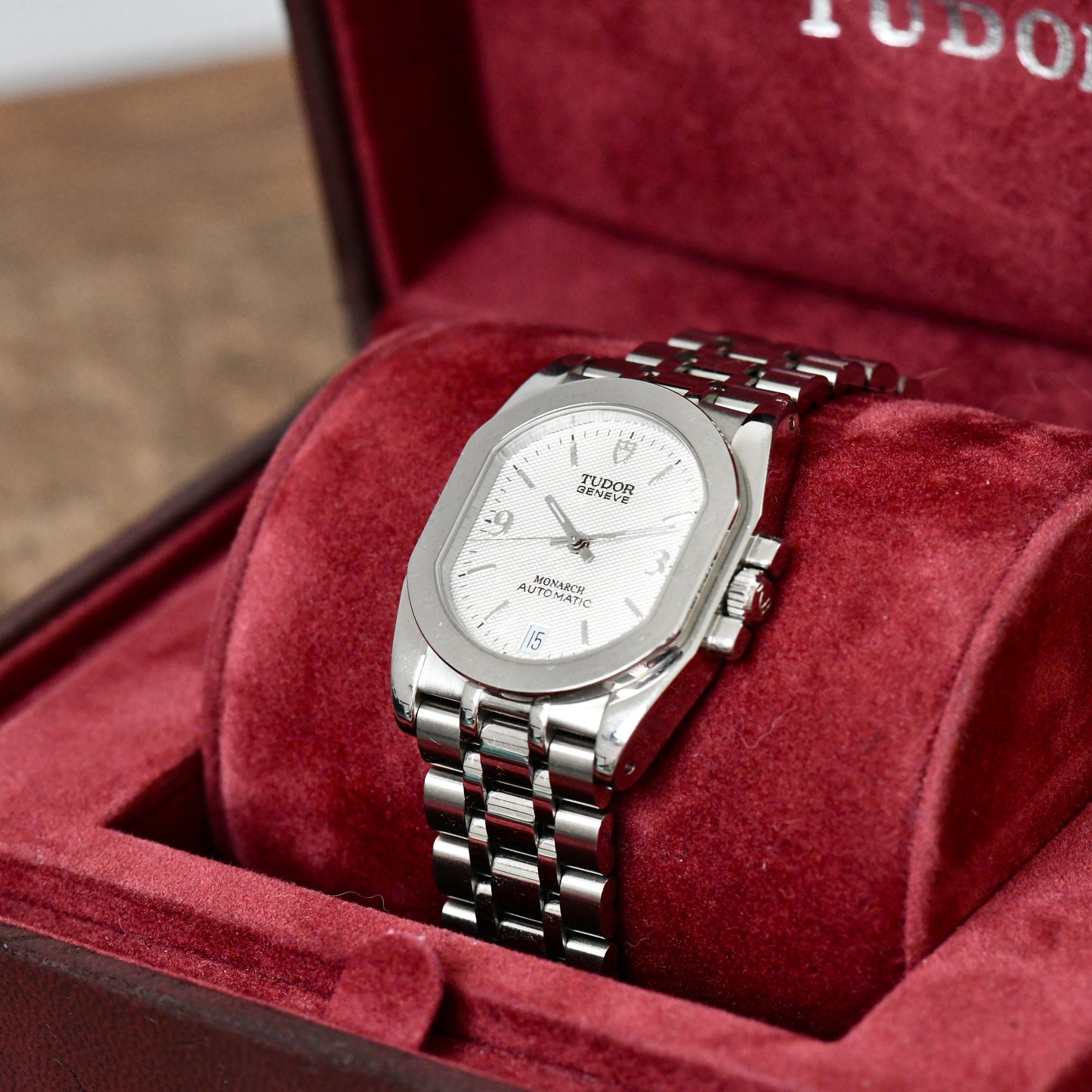 Tudor Rolex Monarch Automatic Date Silver Dial 33110 Full Set Boxed & Papers
