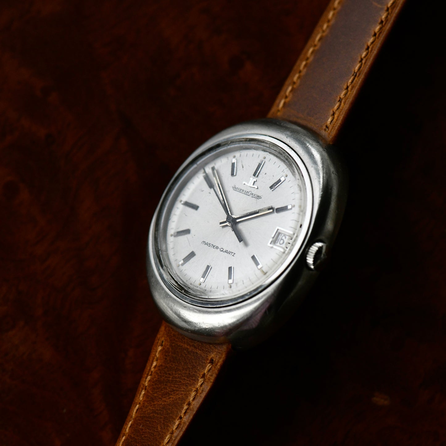Jaeger LeCoultre Master Quartz Rare Sunburst Silver Dial Men's Watch