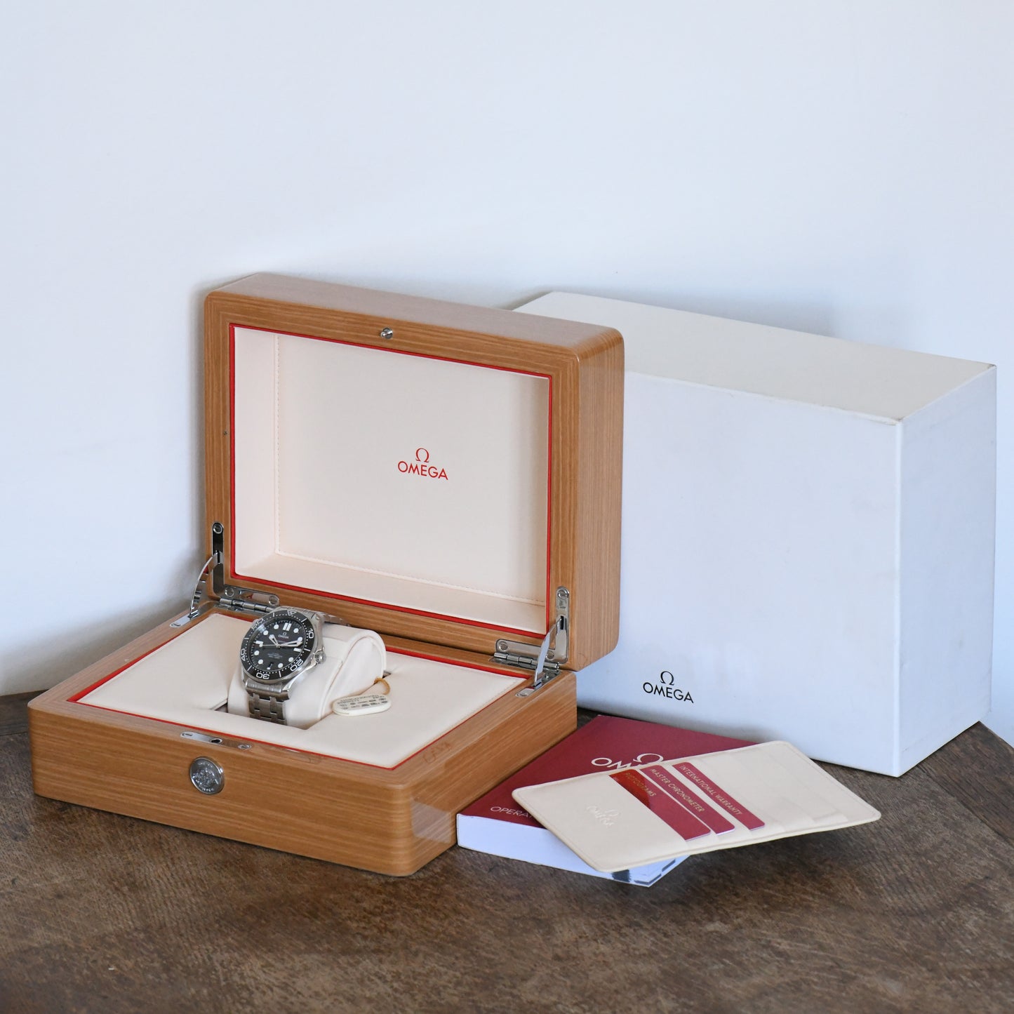 Omega Seamaster 300m Diver Master Chronometer Black Dial Watch Box & Papers