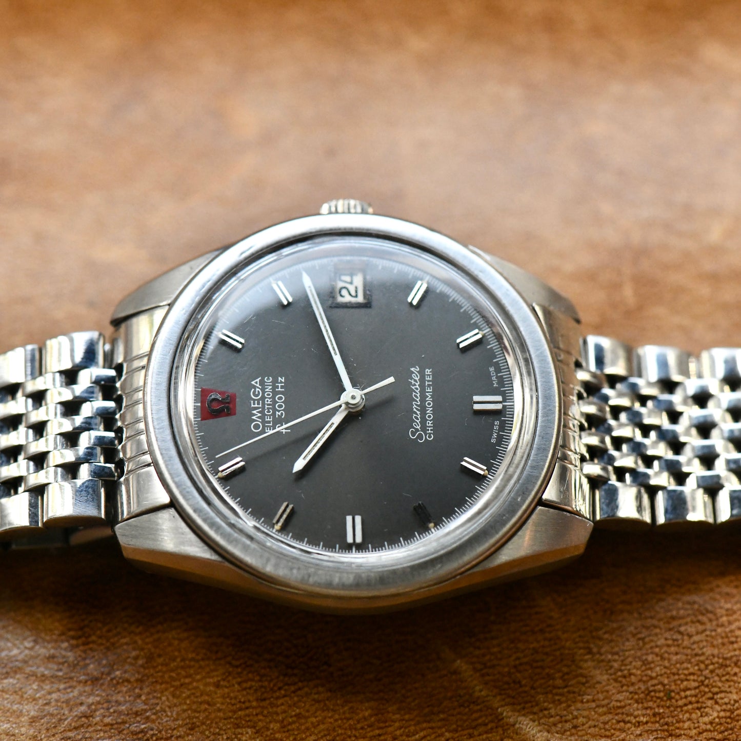 Omega Seamaster F300hz Electronic Chronometer Grey Dial Vintage Watch