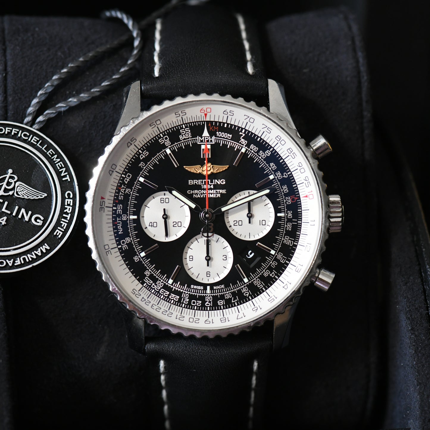 Breitling Navitimer B01 Chronograph 46mm Black Dial AB0127 Full Set Box & Papers