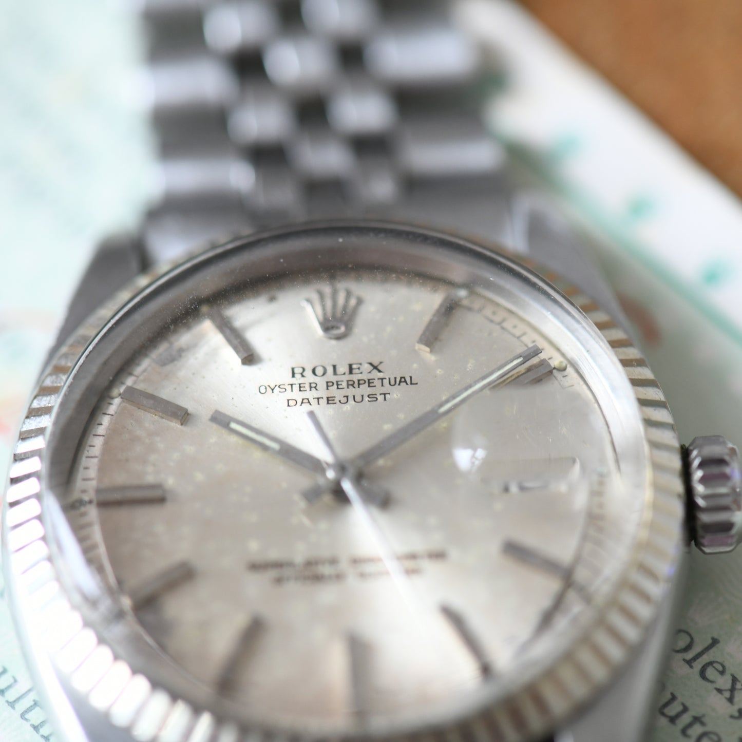 Rolex Datejust Steel &amp; White Gold 36mm Silver Pie-Pan Dial Vintage 1966 Ref 1601