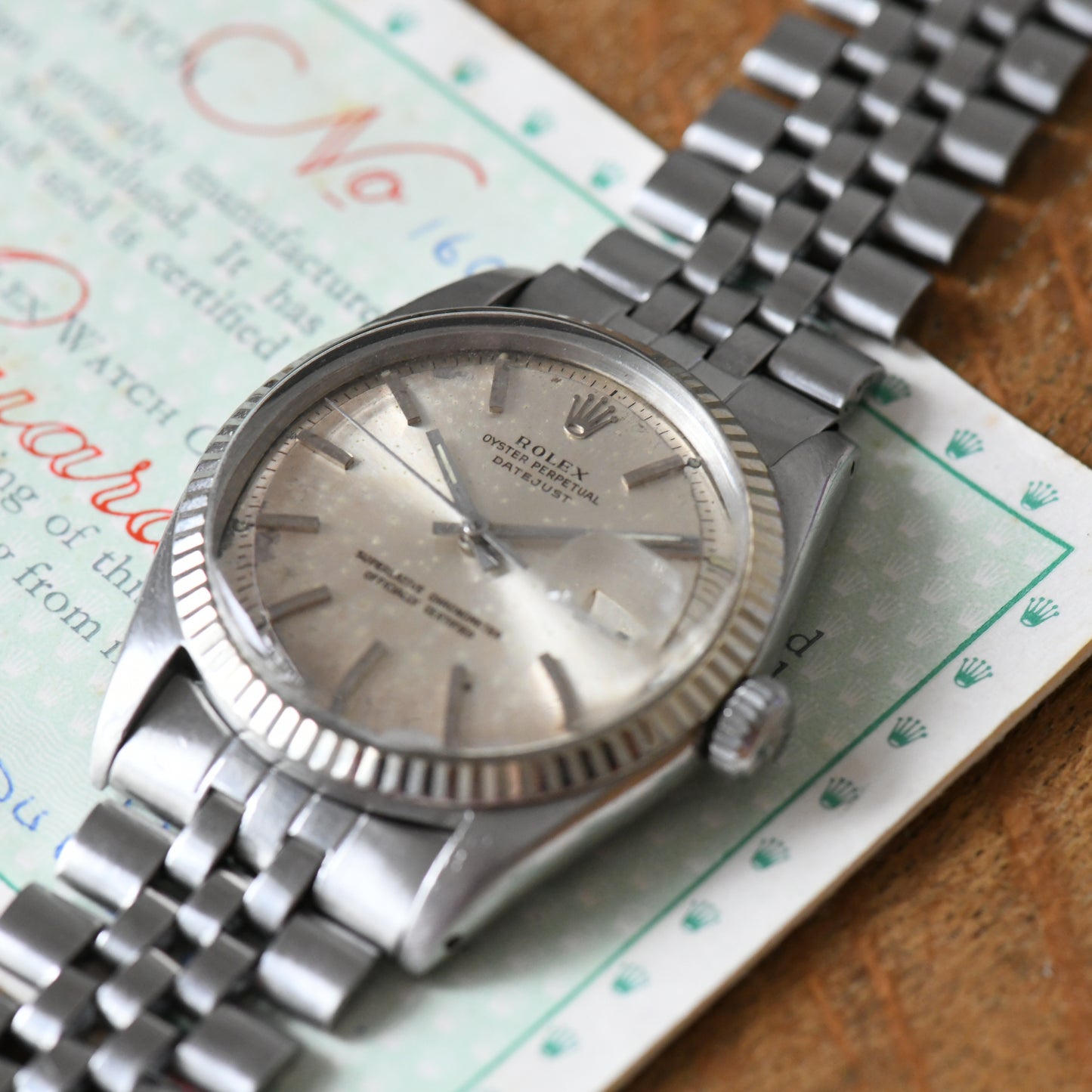 Rolex Datejust Steel &amp; White Gold 36mm Silver Pie-Pan Dial Vintage 1966 Ref 1601