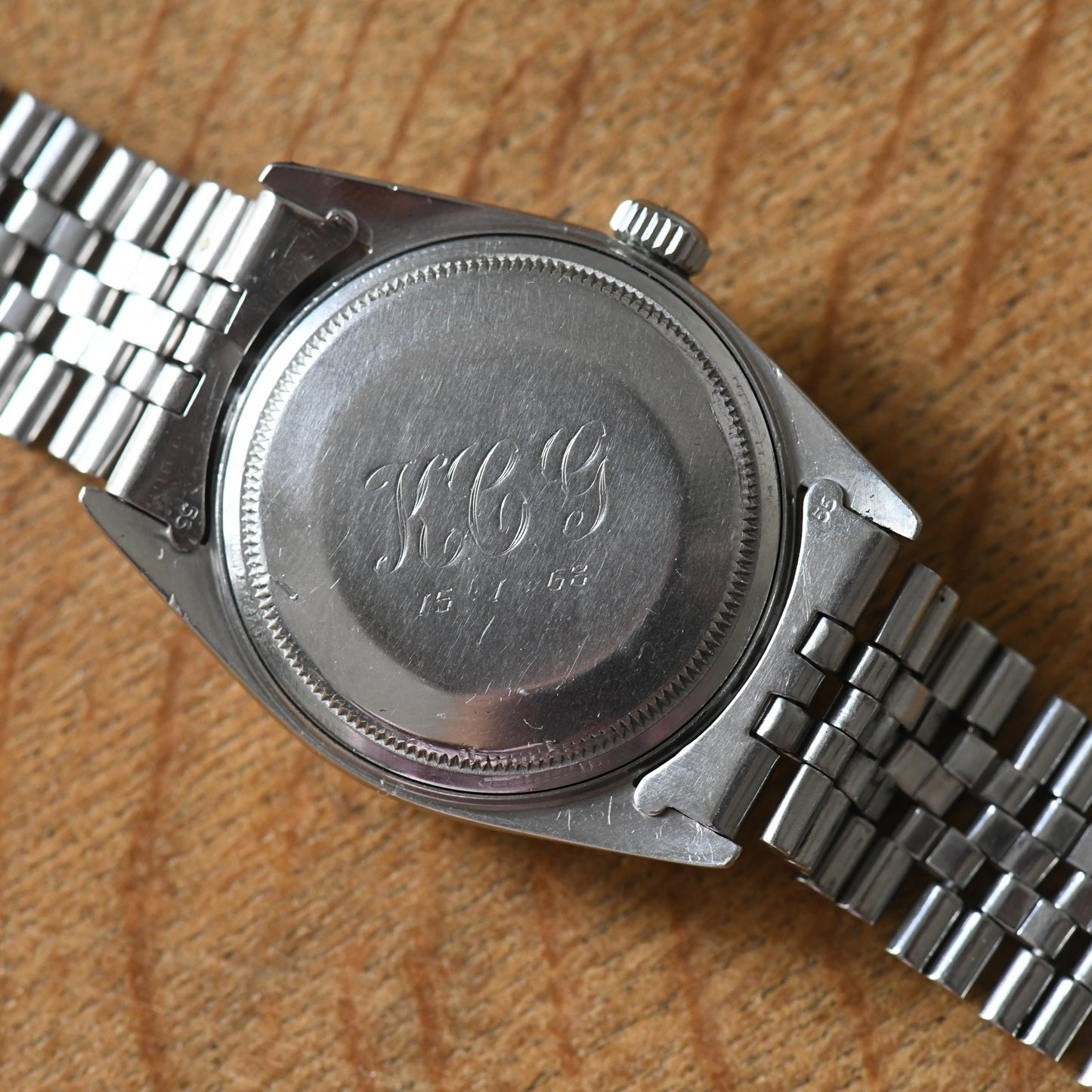 Rolex Datejust Steel &amp; White Gold 36mm Silver Pie-Pan Dial Vintage 1966 Ref 1601