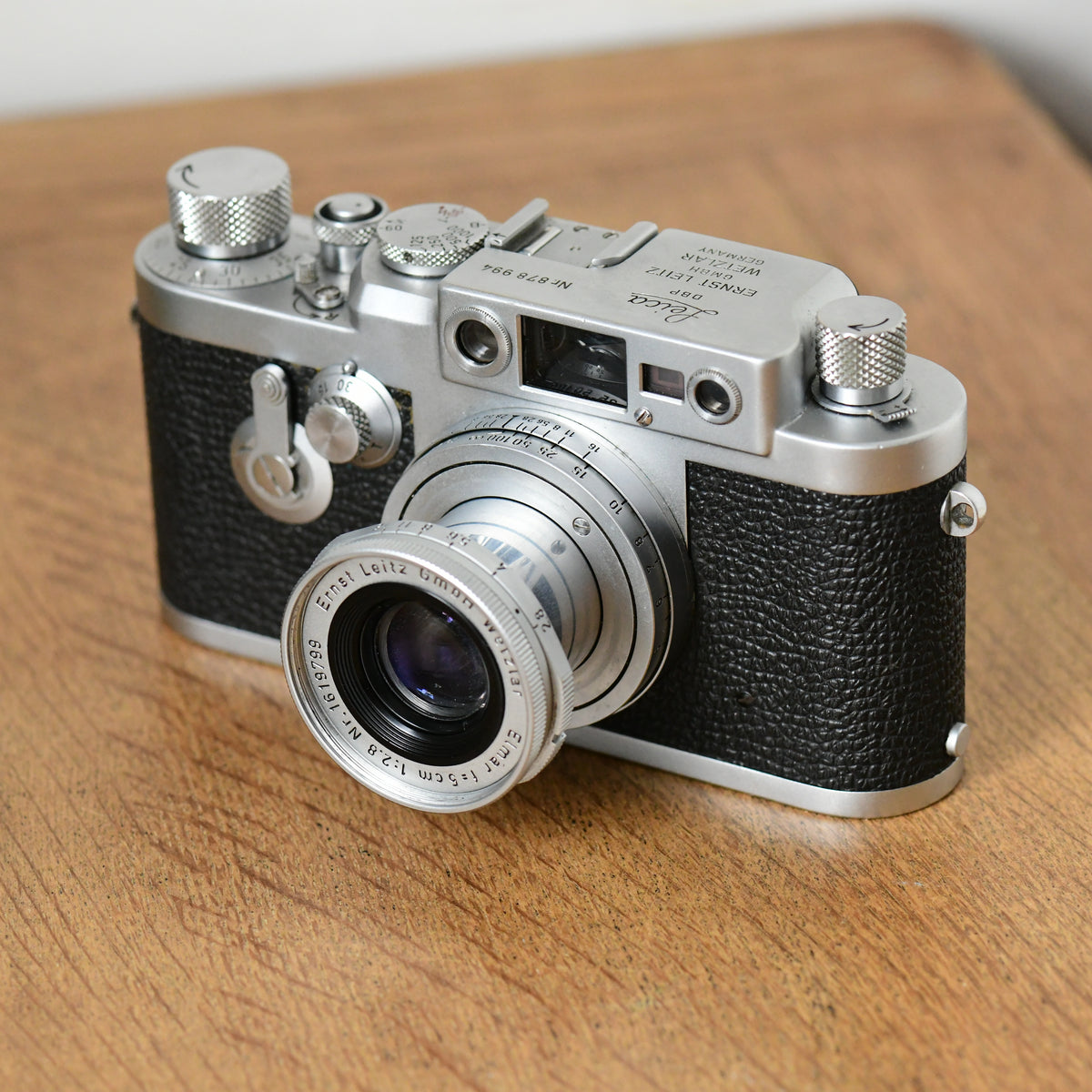 Leica IIIG 35mm Rangefinder Camera + 50mm F2.8 Elmar Lens + Case 3G