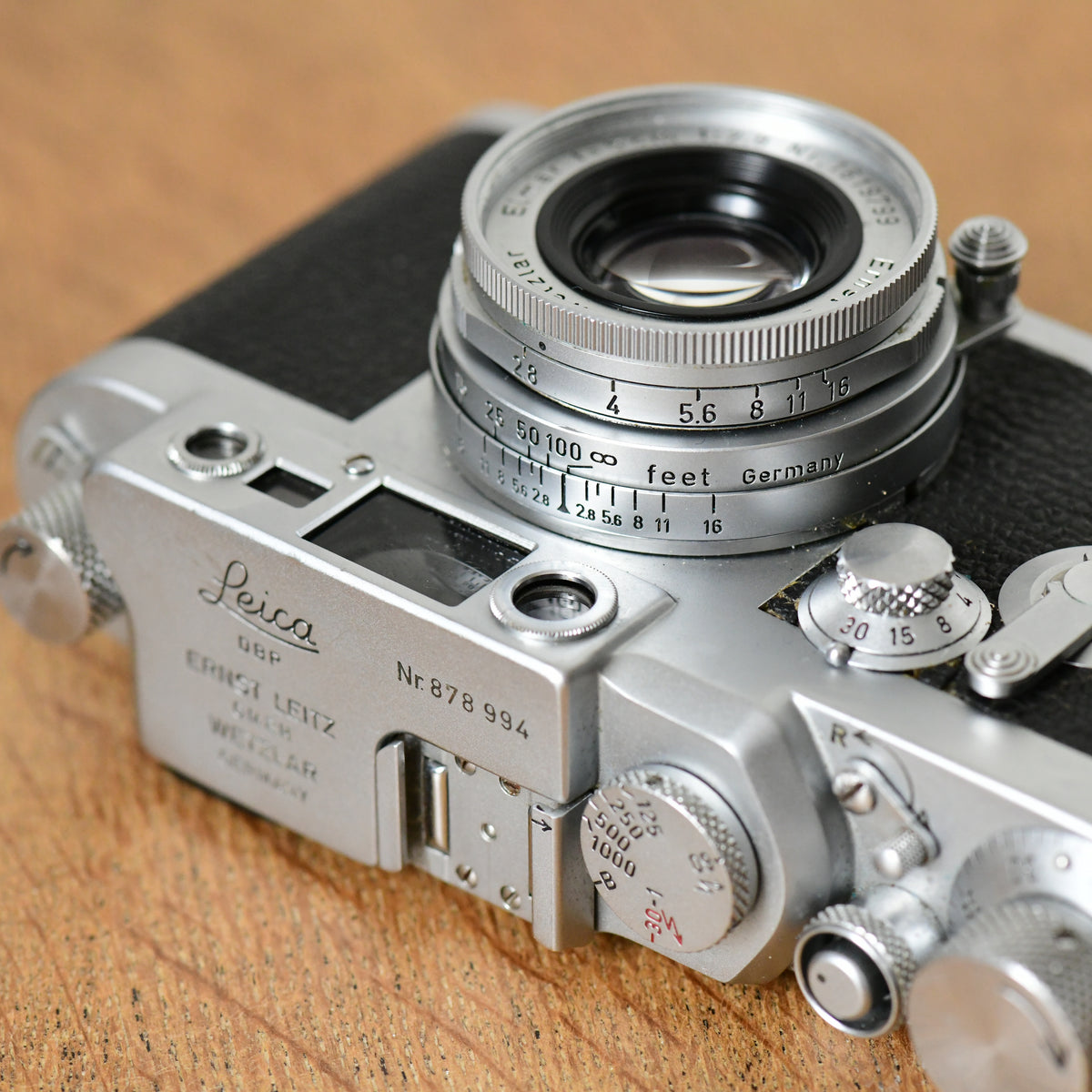 Leica IIIG 35mm Rangefinder Camera + 50mm F2.8 Elmar Lens + Case 3G