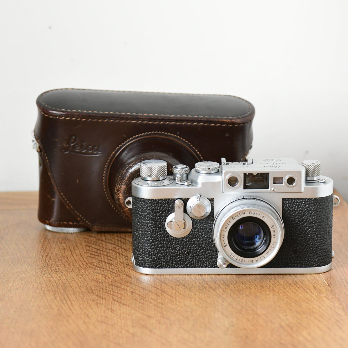 Leica IIIG 35mm Rangefinder Camera + 50mm F2.8 Elmar Lens + Case 3G