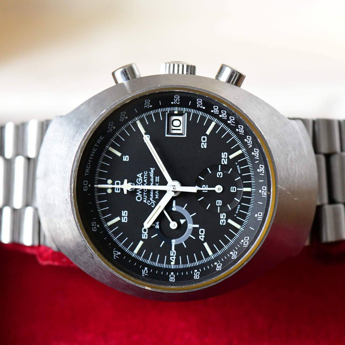Omega Speedmaster Mark III Automatic Chronograph Black Dial Watch 1971 - Boxed