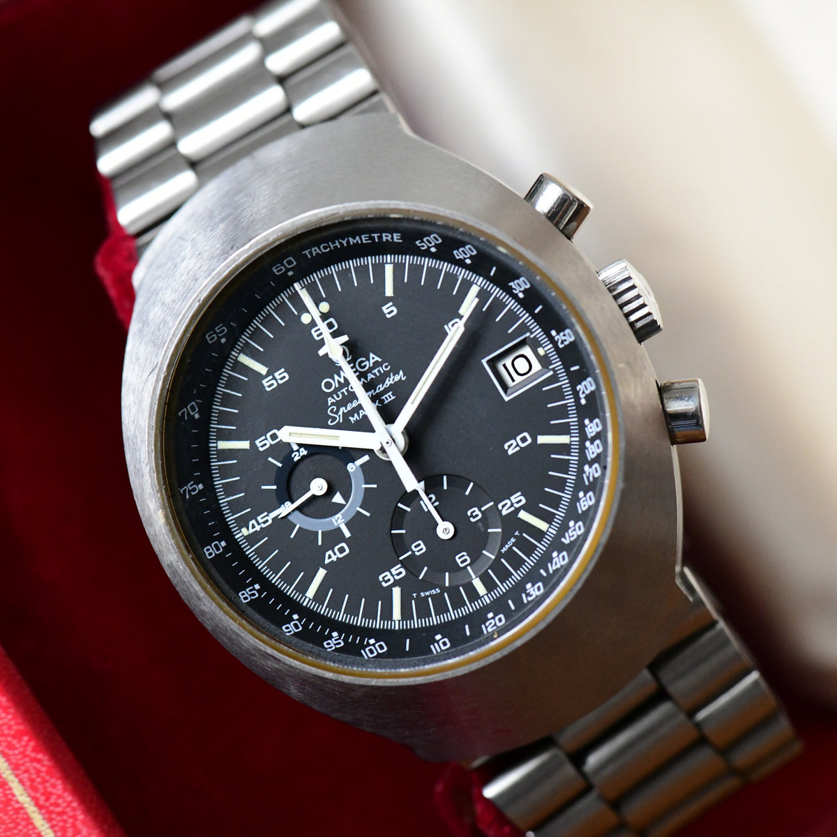 Omega Speedmaster Mark III Automatic Chronograph Black Dial Watch 1971 - Boxed