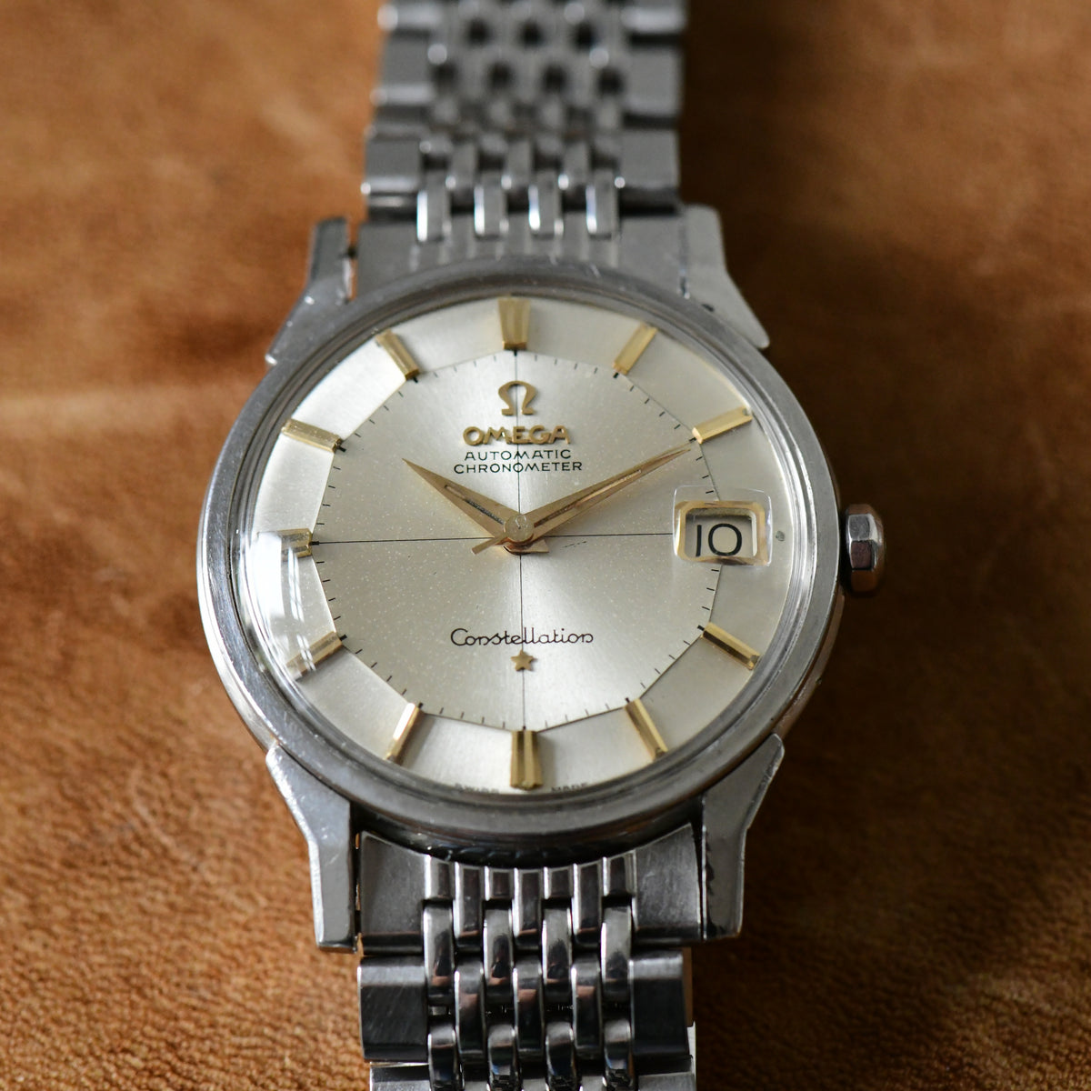 Omega Constellation Pie-Pan Dial Cross Hair Dog Leg Stainless Steel Watch -14902
