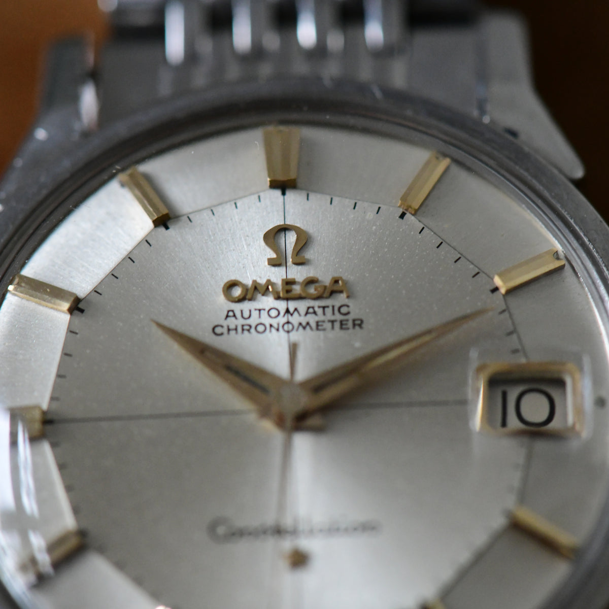 Omega Constellation Pie-Pan Dial Cross Hair Dog Leg Stainless Steel Watch -14902