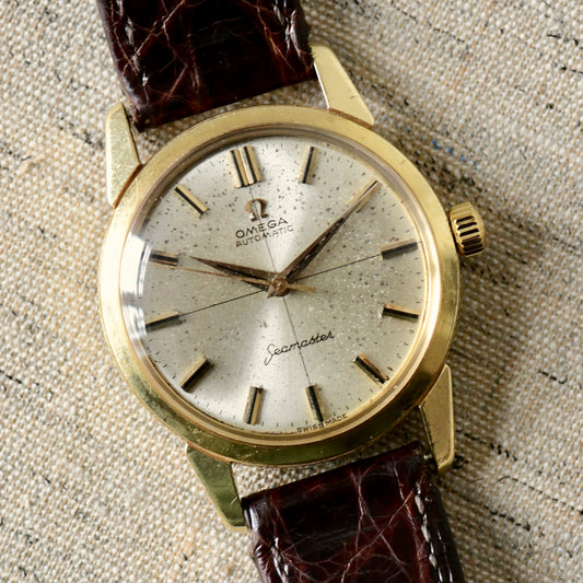 Omega Seamaster 18k Solid Gold Automatic Cross Hair Dial '60s Watch - Shell Oil
