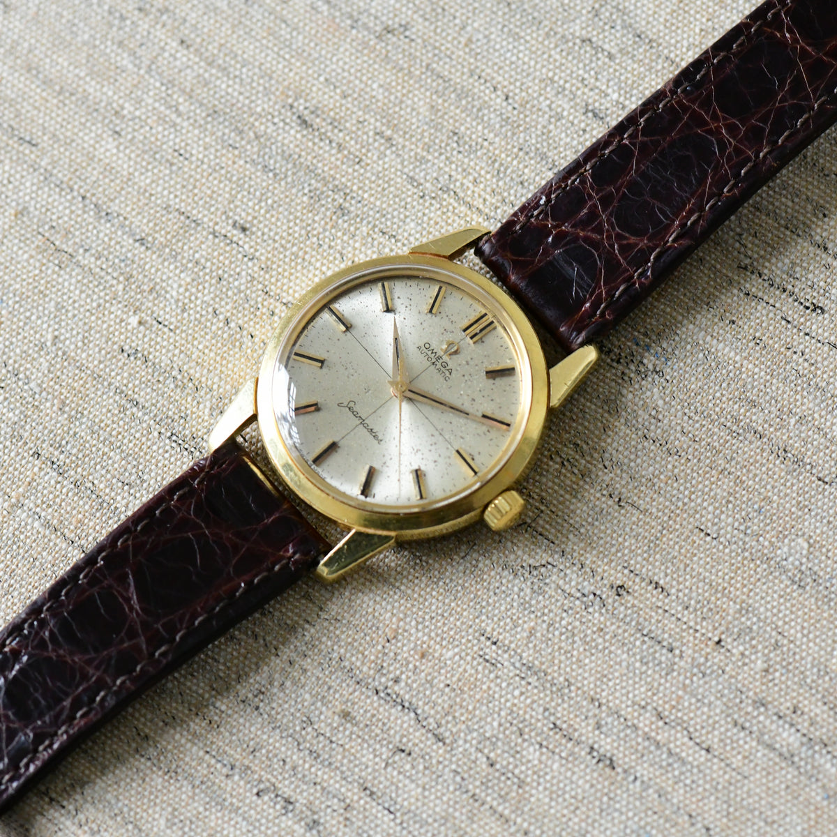 Omega Seamaster 18k Solid Gold Automatic Cross Hair Dial '60s Watch - Shell Oil