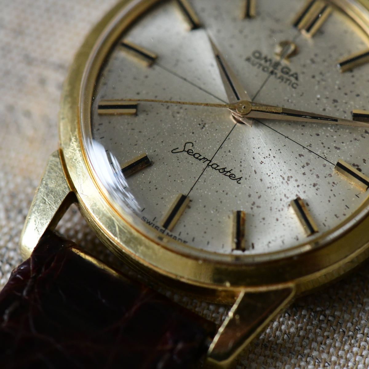 Omega Seamaster 18k Solid Gold Automatic Cross Hair Dial '60s Watch - Shell Oil