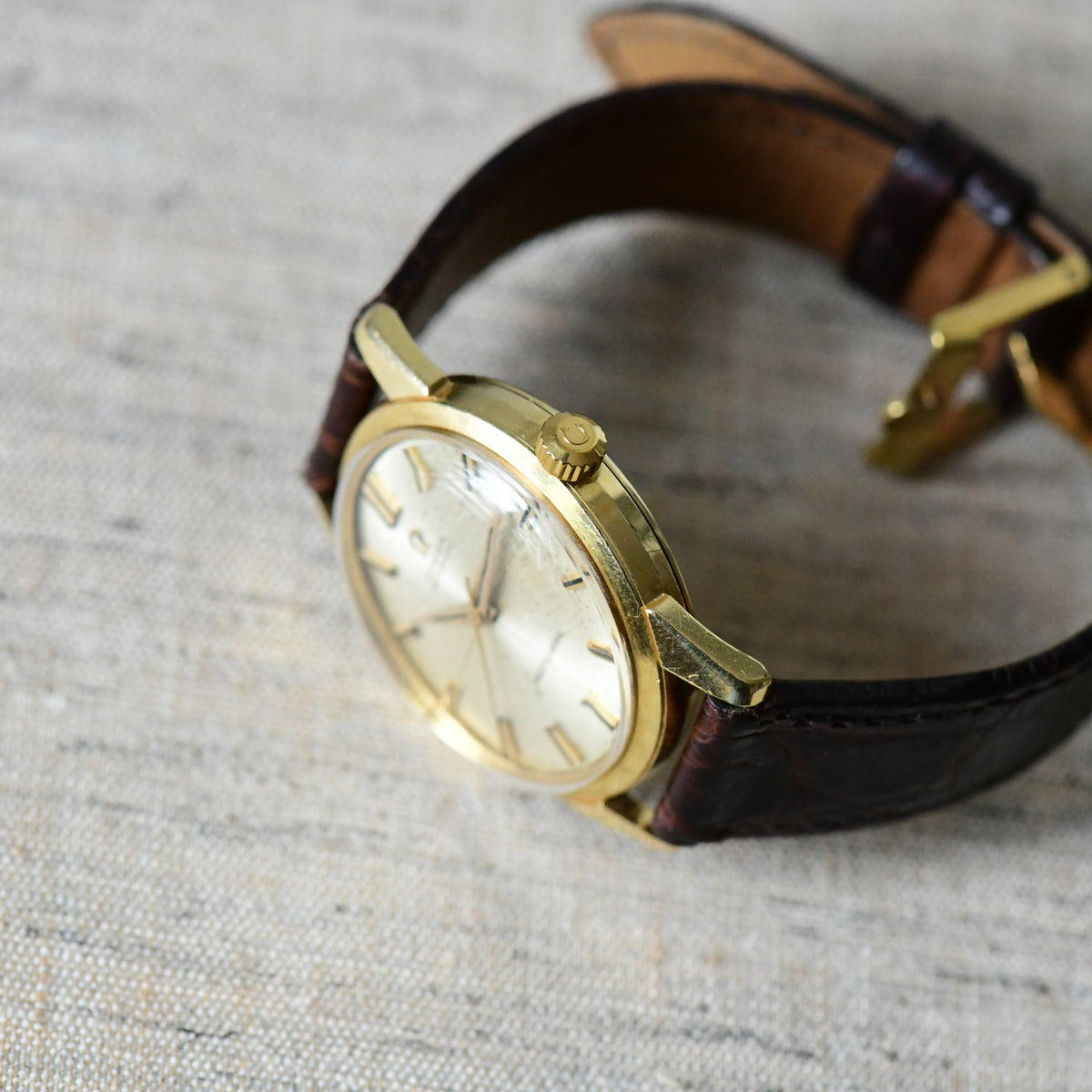 Omega Seamaster 18k Solid Gold Automatic Cross Hair Dial '60s Watch - Shell Oil