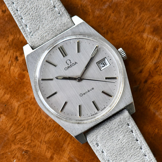 Omega Genève 136.049 Slate Grey Manual Wind 1972 Men's Watch 35mm Cal 613