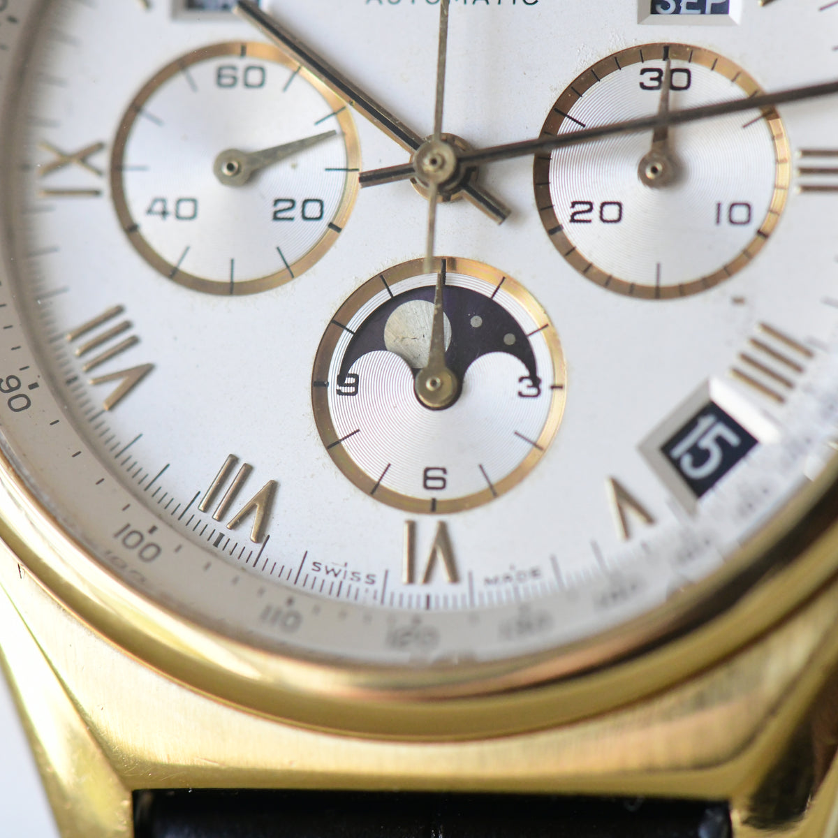 Zenith El Primero Moonphase Triple Date Calendar 18k Solid Gold Chronograph Watch - Boxed