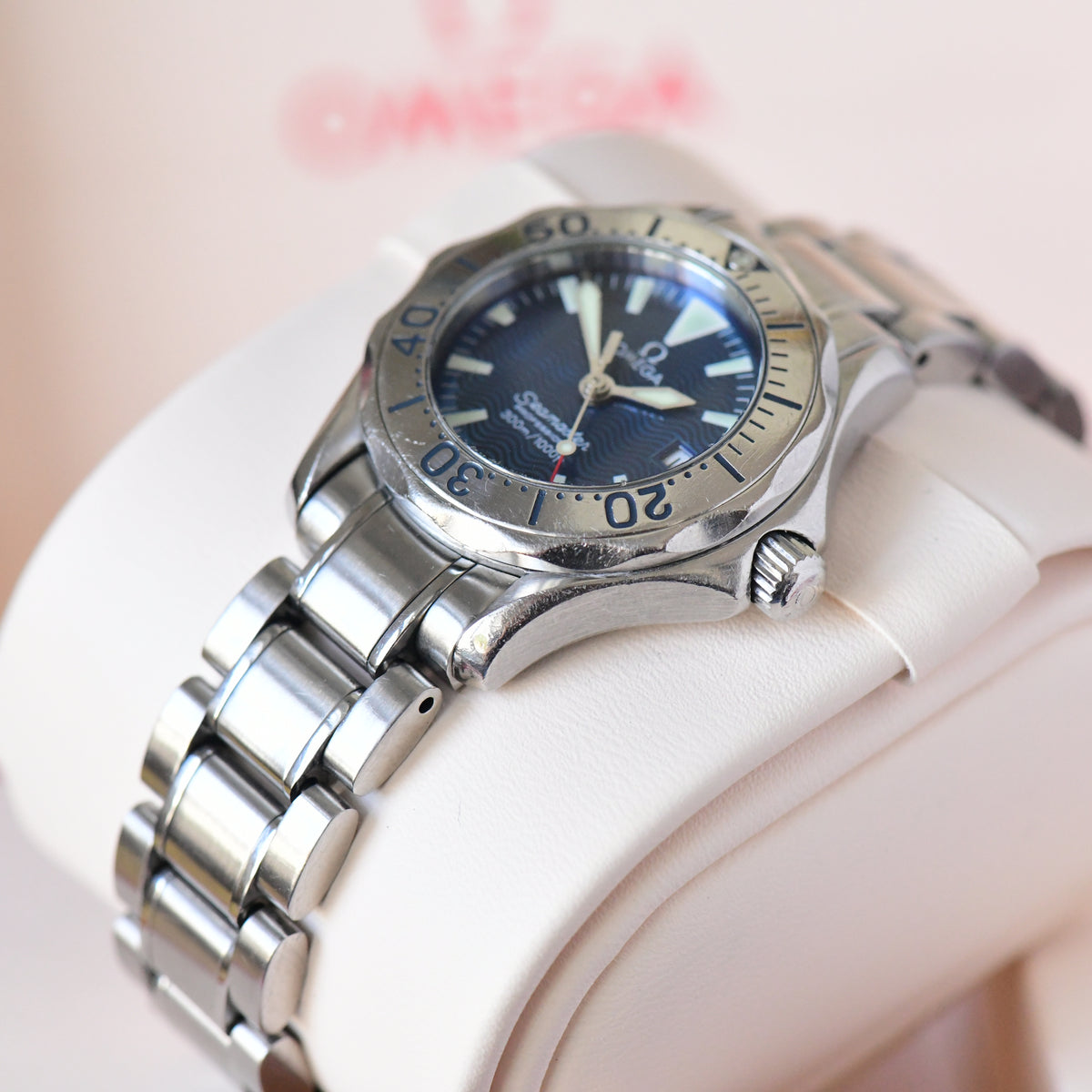 Omega Seamaster 300m Pro 28mm Electric Blue Ladies Watch Quartz 2285.80 - Boxed
