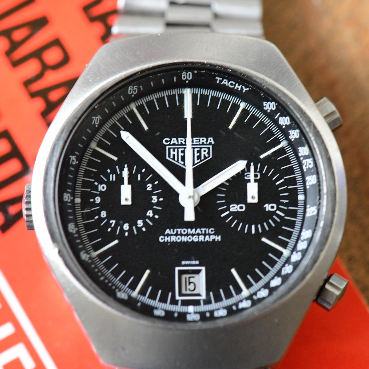 Heuer Carrera 110.571 NC Cal 12 Automatic Chronograph Vintage Watch Box & Papers