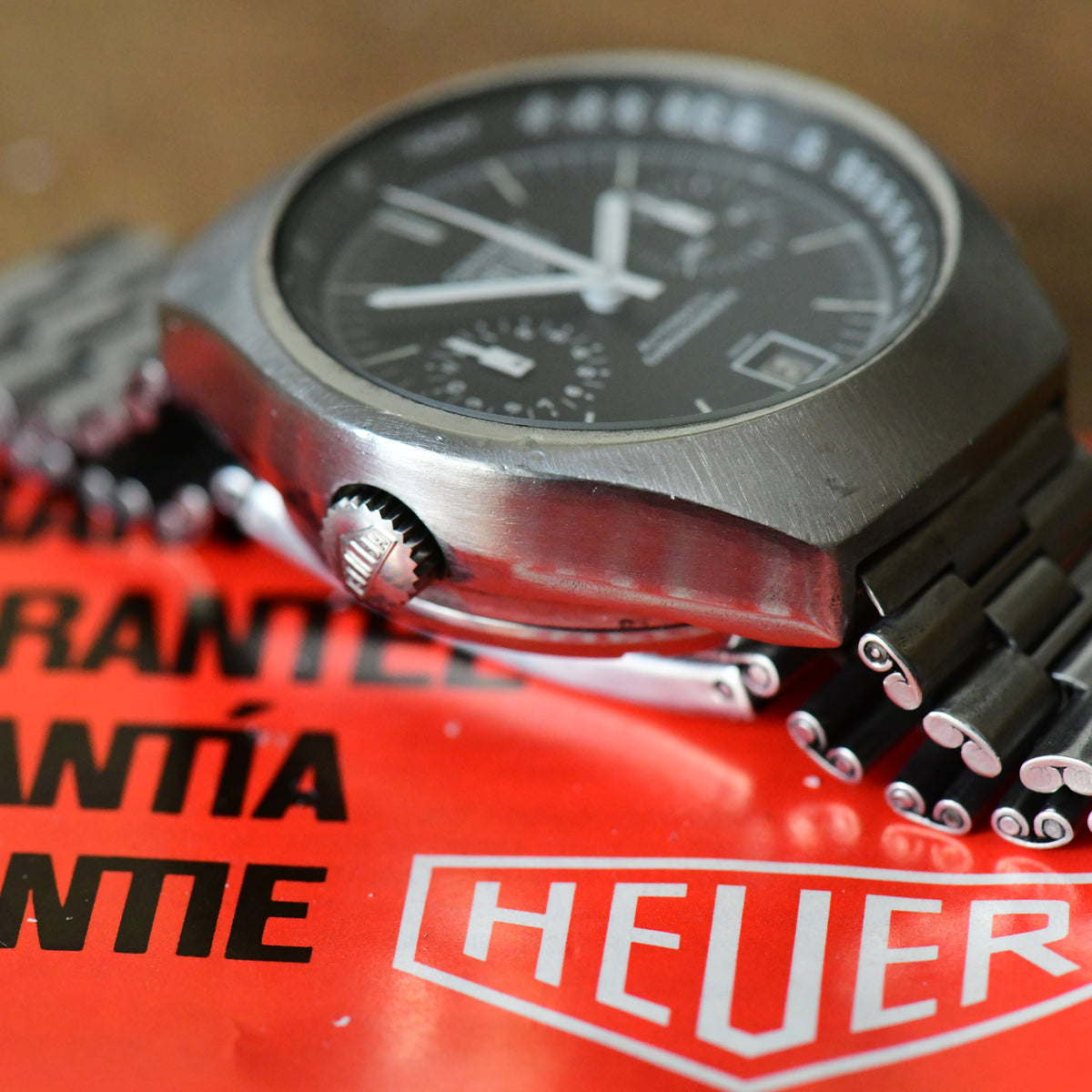 Heuer Carrera 110.571 NC Cal 12 Automatic Chronograph Vintage Watch Box & Papers