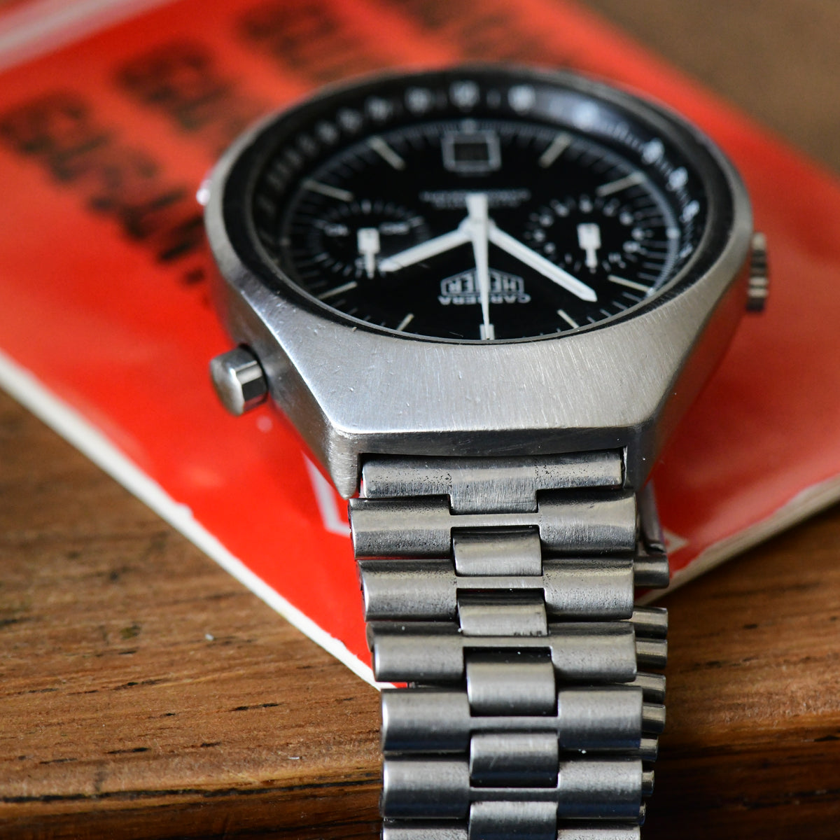 Heuer Carrera 110.571 NC Cal 12 Automatic Chronograph Vintage Watch Box & Papers
