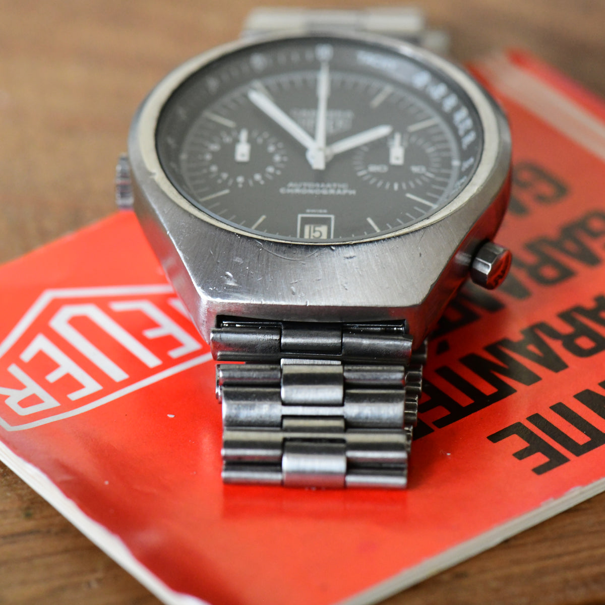 Heuer Carrera 110.571 NC Cal 12 Automatic Chronograph Vintage Watch Box & Papers