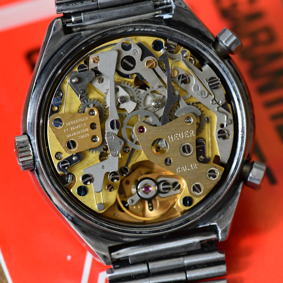 Heuer Carrera 110.571 NC Cal 12 Automatic Chronograph Vintage Watch Box & Papers