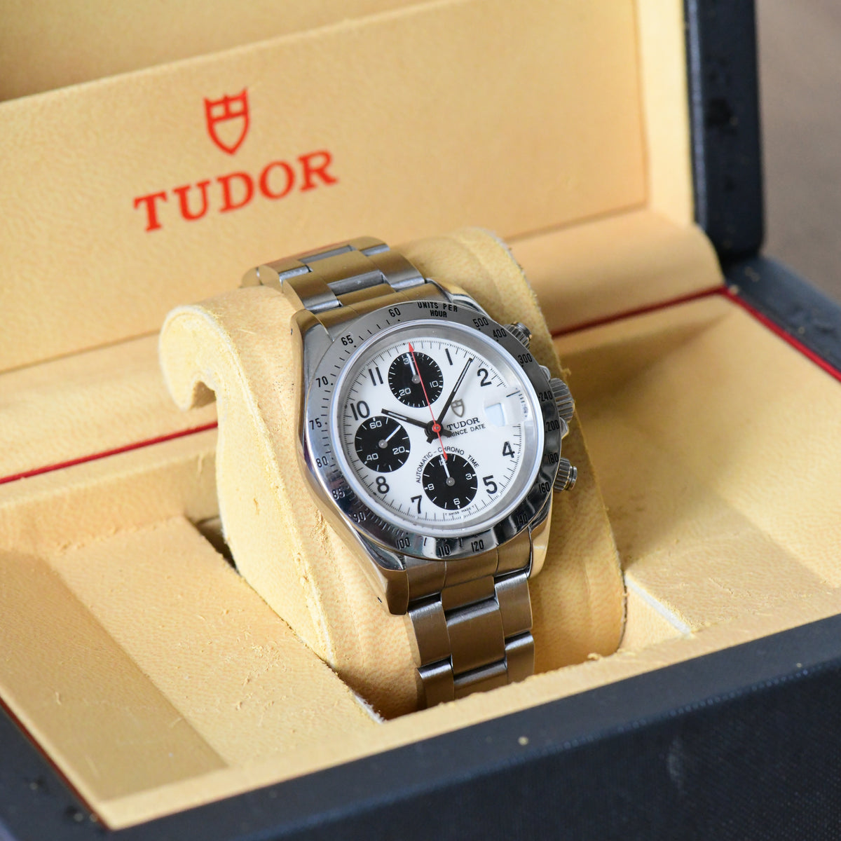 Tudor Prince Date Chronograph Ivory Dial Vintage Watch 79280 - Boxed