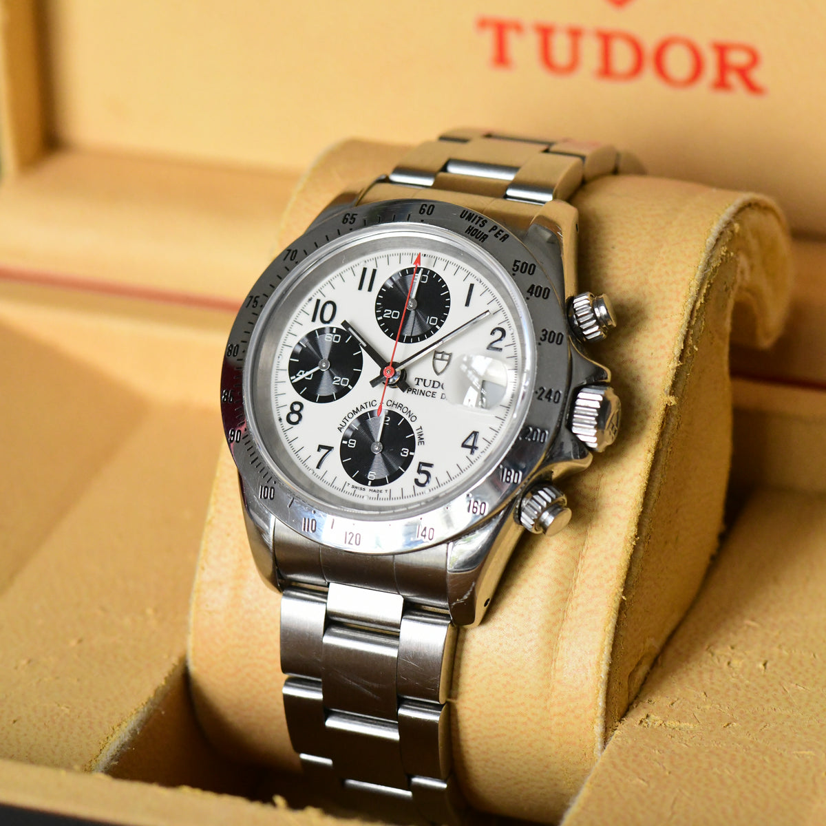Tudor Prince Date Chronograph Ivory Dial Vintage Watch 79280 - Boxed