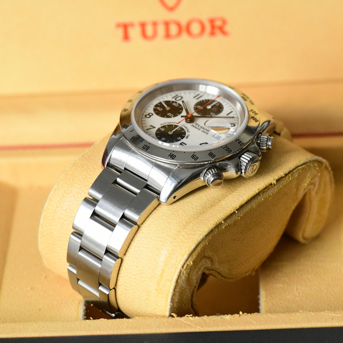 Tudor Prince Date Chronograph Ivory Dial Vintage Watch 79280 - Boxed