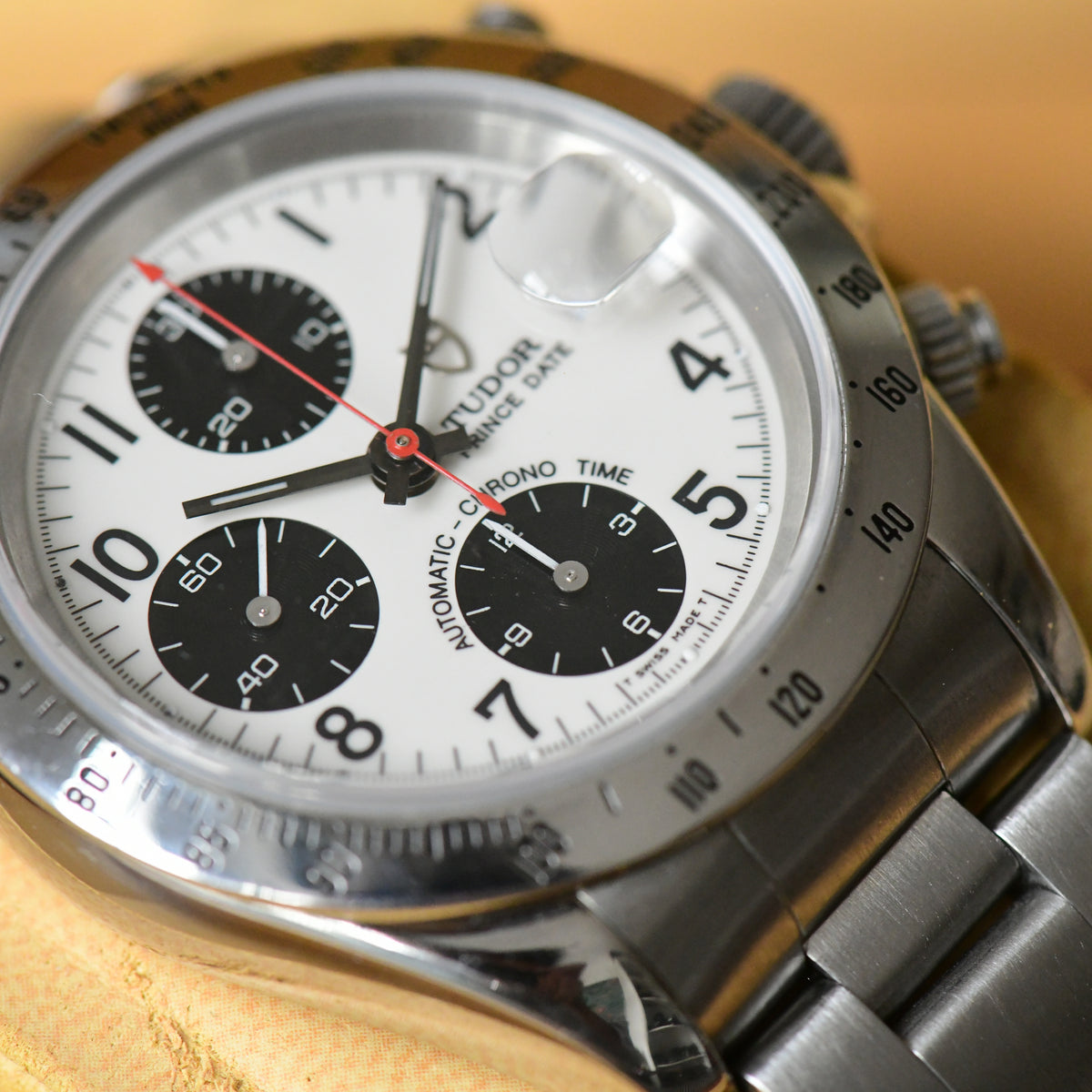 Tudor Prince Date Chronograph Ivory Dial Vintage Watch 79280 - Boxed