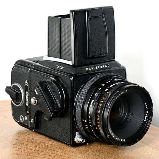 Hasselblad 503CX Black Complete Camera Kit 80mm F2.8 CF Lens, WLF, RWC & 120 RFH