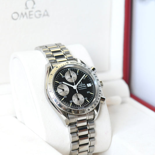 Omega Speedmaster Date Black Reverse Panda Dial Chronograph Watch 3511.50 Boxed