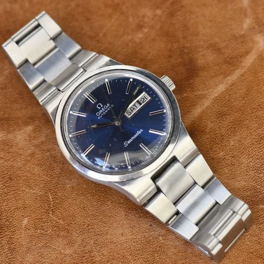Omega Seamaster Day Date Blue Dial Automatic Stainless Steel Watch Cal.1022