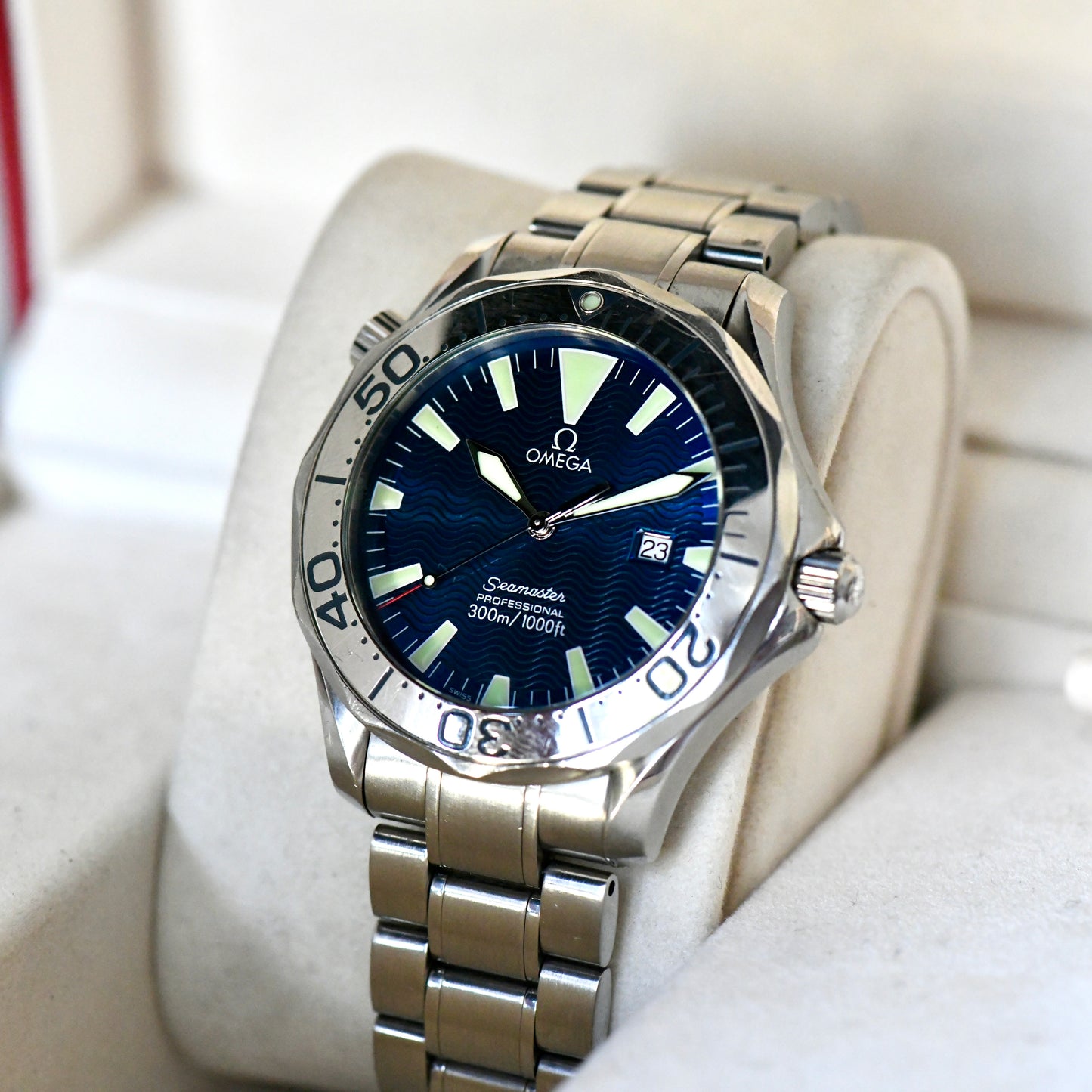 Omega Seamaster 300m 41mm Full Size Quartz Electric Blue 2265.80 Boxed & Papers
