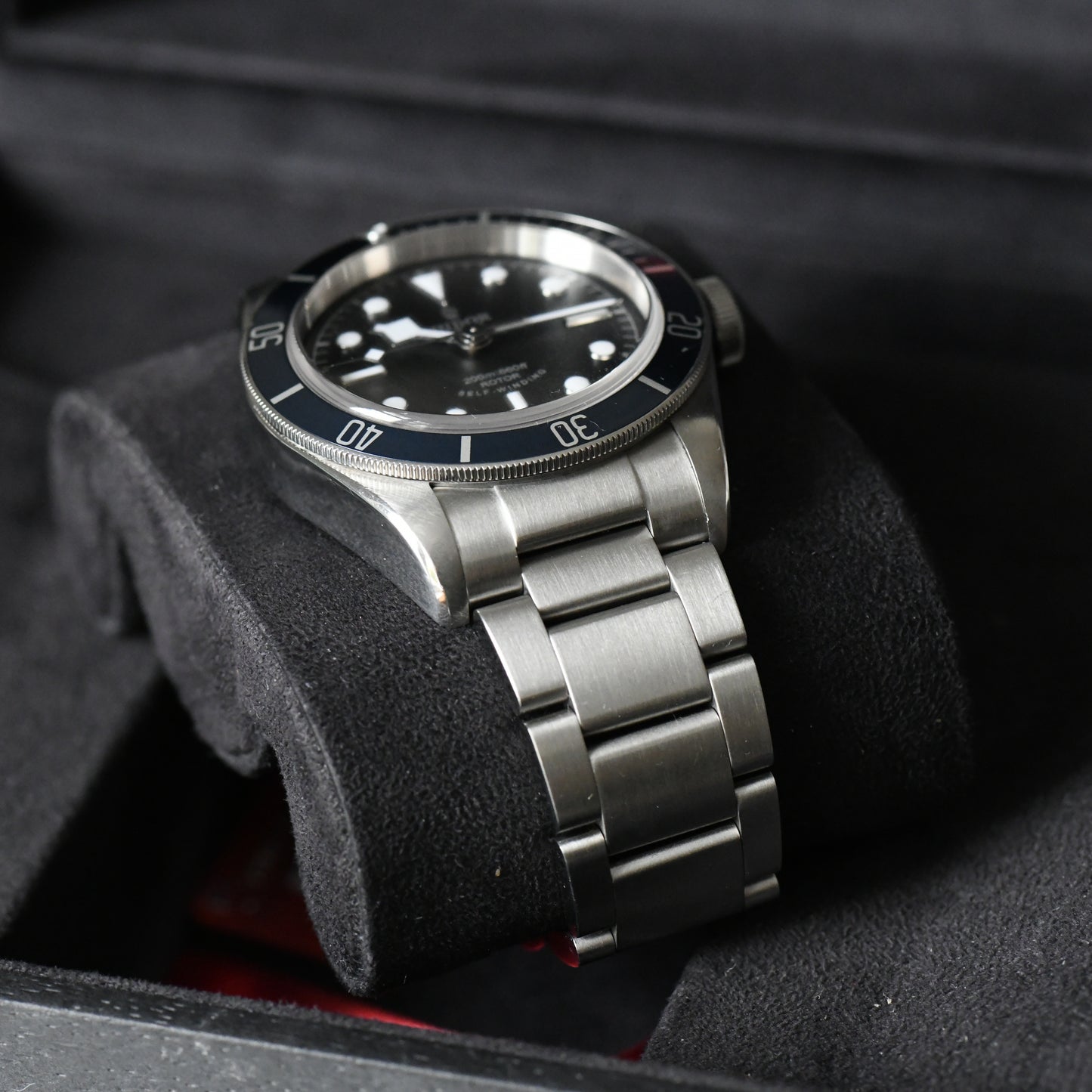 Tudor Black Bay Smiley Blue Bezel Rose 200m Dive Watch 79220B Boxed & Papers