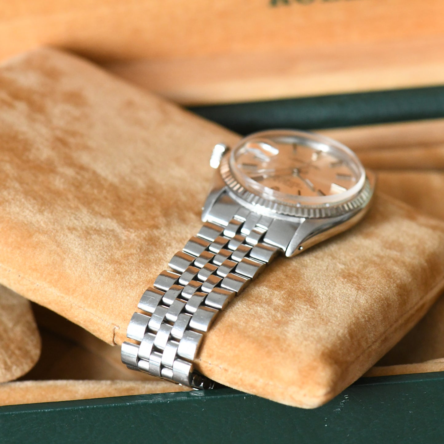 Rolex Datejust Steel & White Gold 36mm Silver Pie-Pan Dial Vintage Ref 1601 Boxed