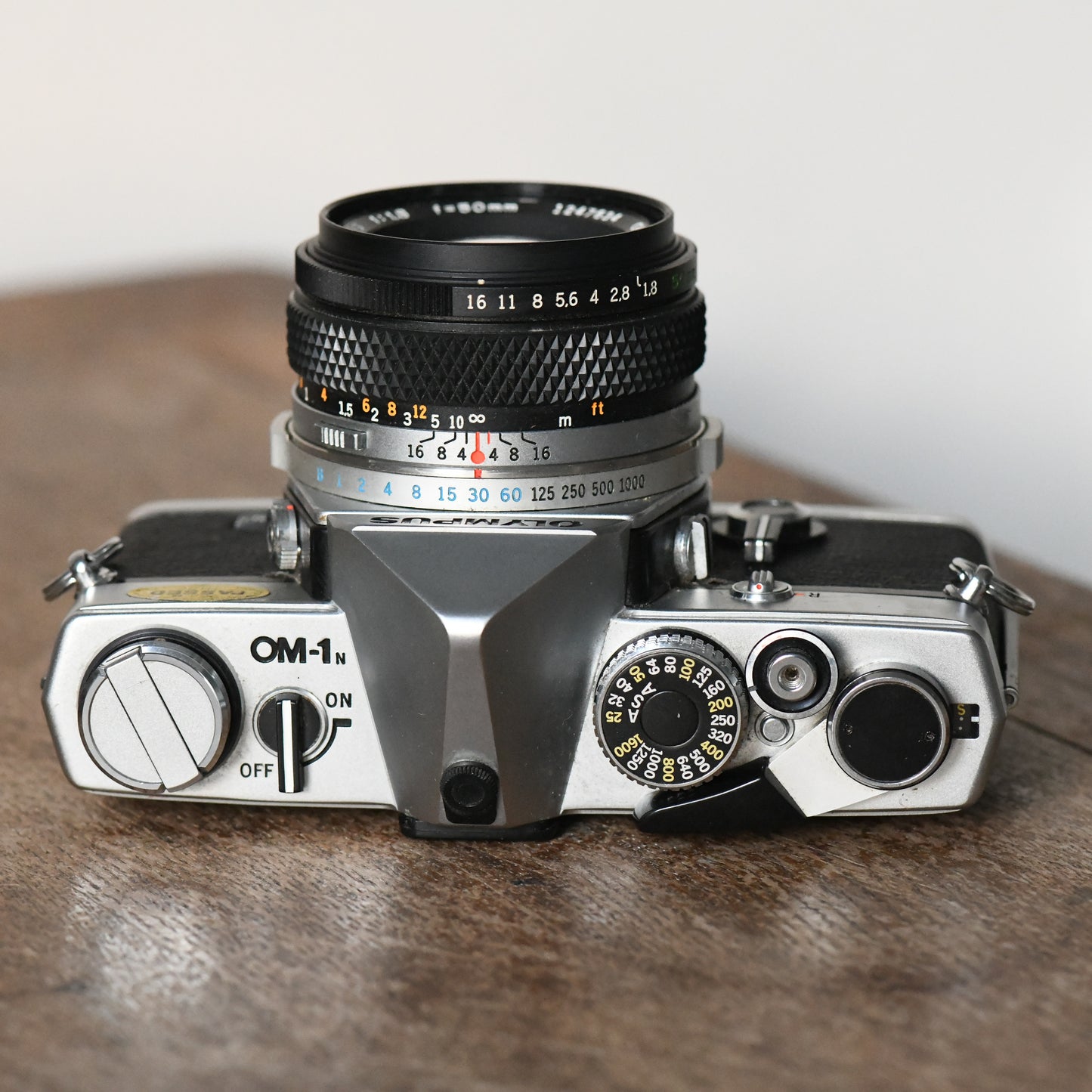 Olympus OM-1N Silver 35mm Film SLR Camera + 50mm F1.8 Zuiko Lens New Light Seals