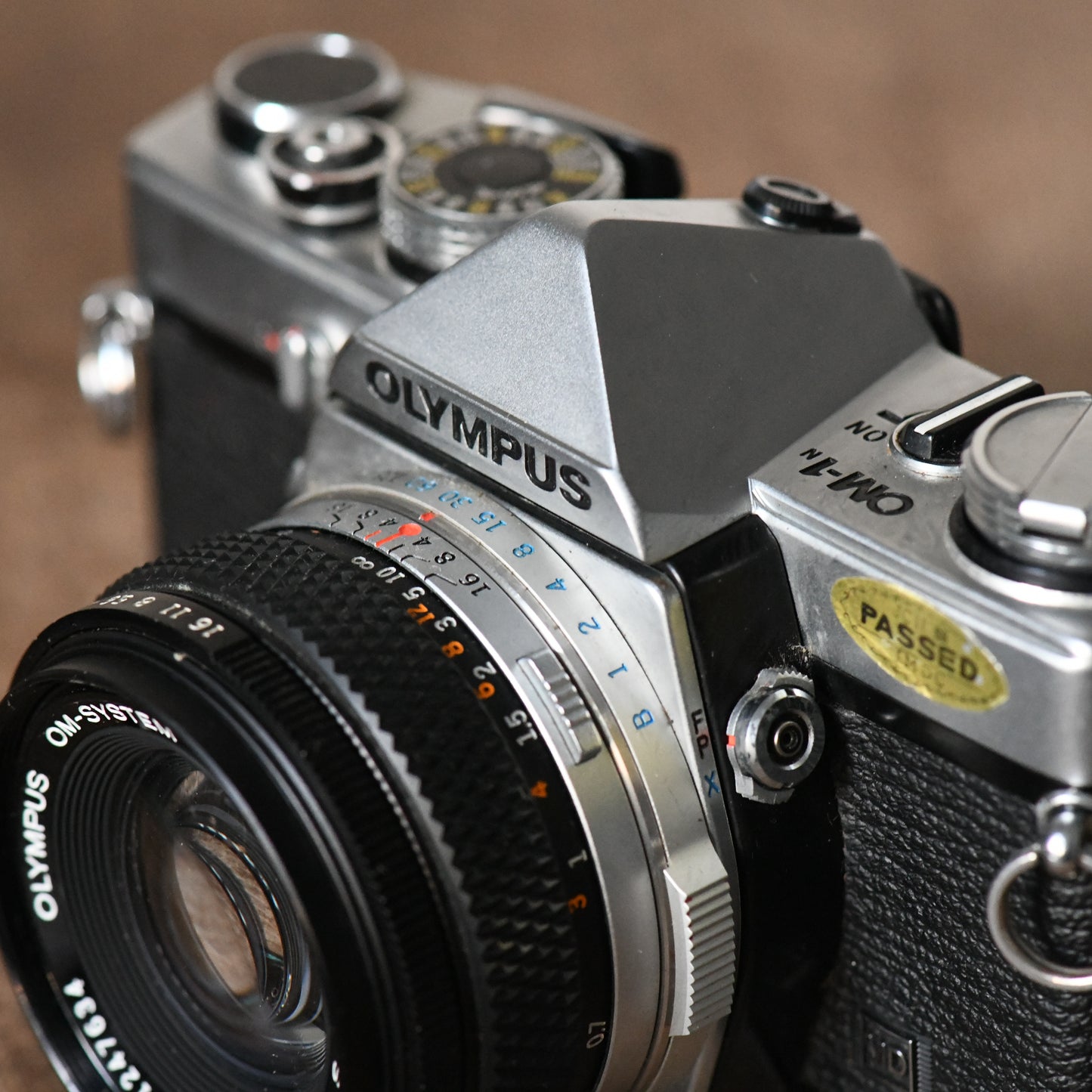 Olympus OM-1N Silver 35mm Film SLR Camera + 50mm F1.8 Zuiko Lens New Light Seals