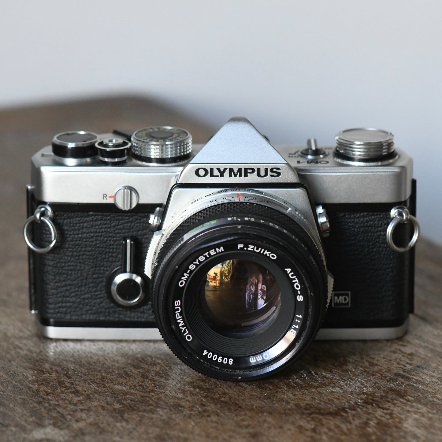 Olympus OM-1 MD Silver 35mm Film SLR Camera + 50mm F1.8 Lens - New Light Seals
