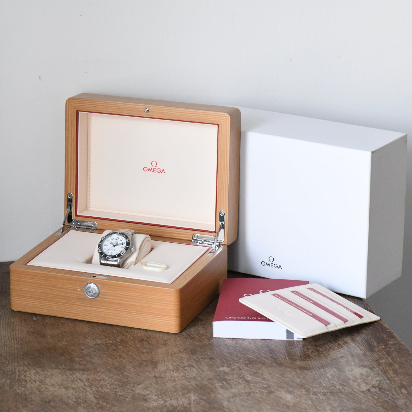 Omega Seamaster 300m Diver Master Chronometer 2023 White Dial Watch Box & Papers