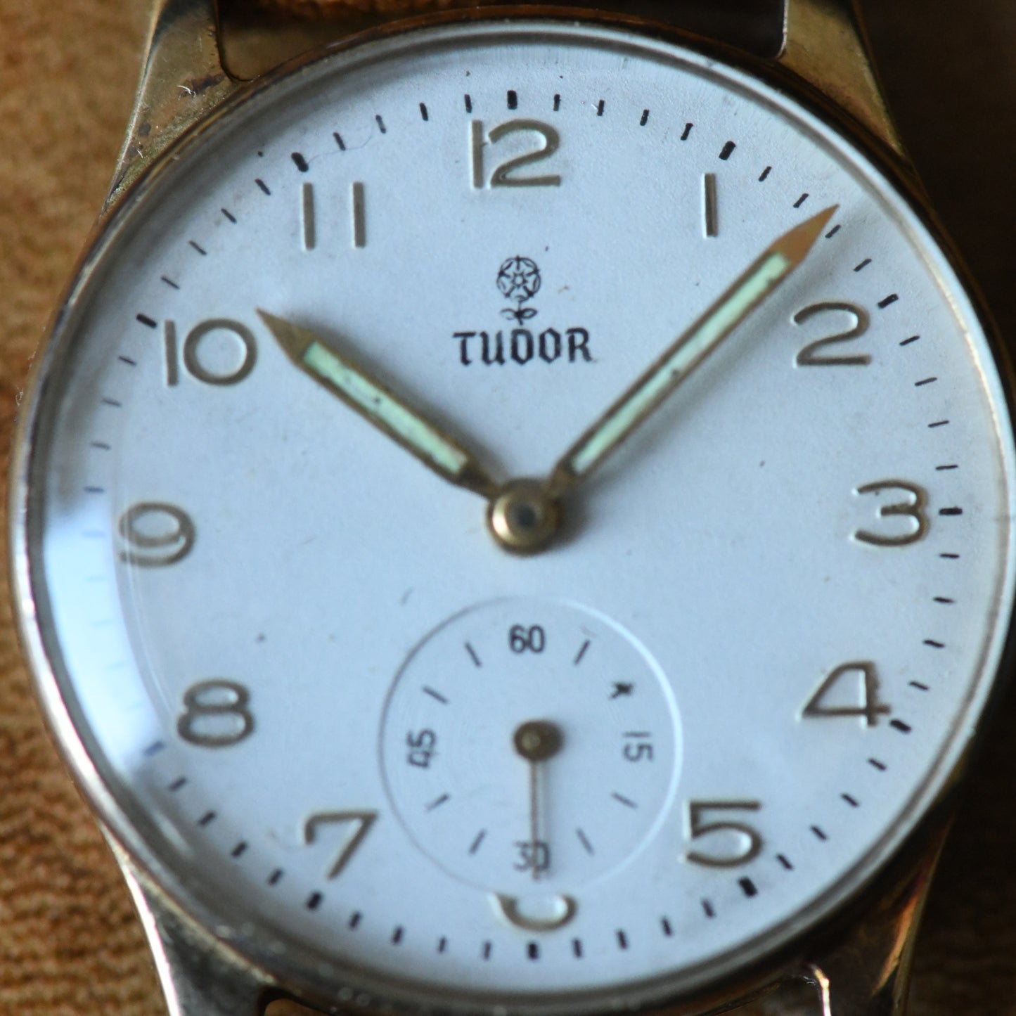 Tudor Rolex 9K Solid Gold Vintage Manual Wind Sub-Seconds Vintage Watch