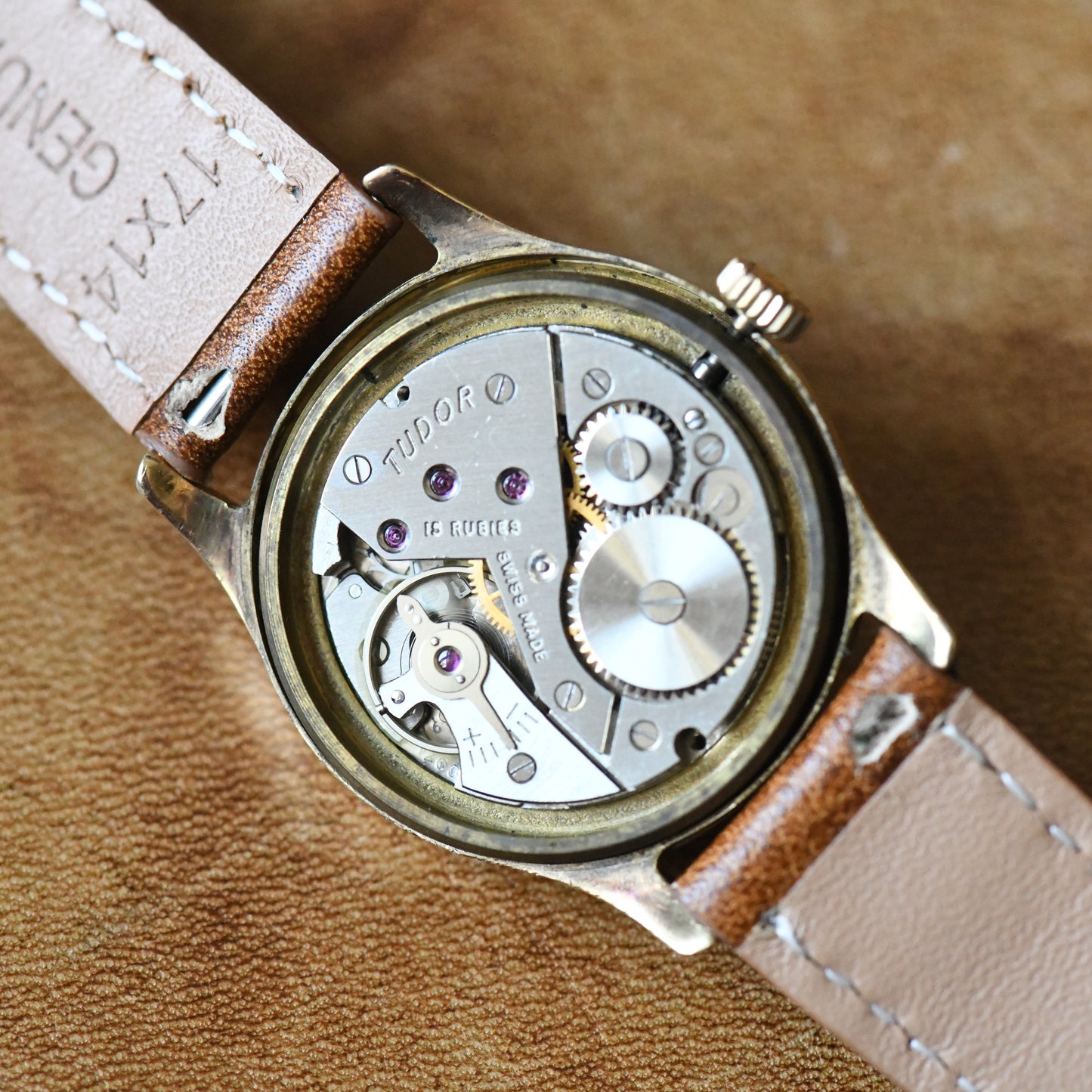 Tudor Rolex 9K Solid Gold Vintage Manual Wind Sub-Seconds Vintage Watch