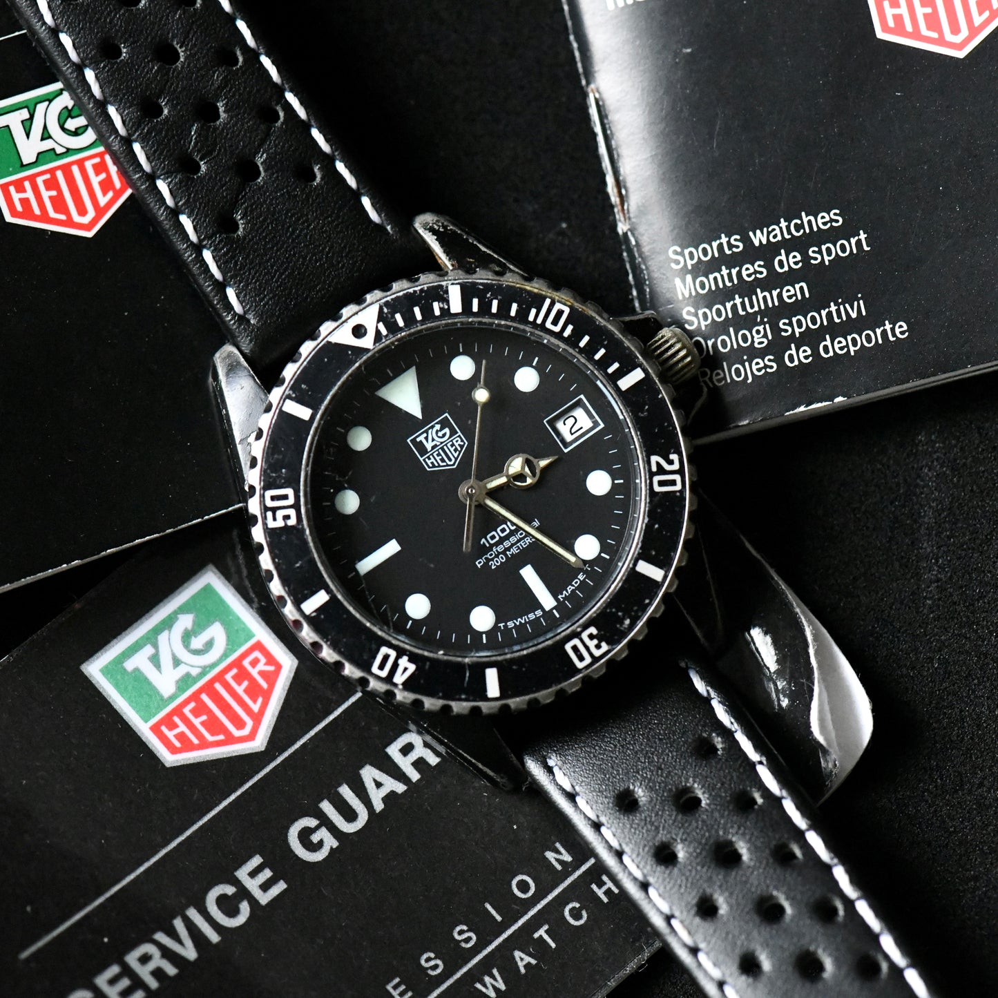 TAG Heuer 1000 Black PVD Rare 35mm Diver Quartz - 980.026N - With Papers